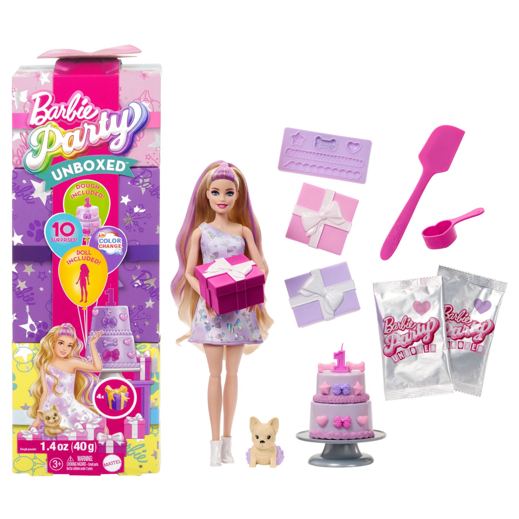 Barbie Party Unboxed 2/1 Pop Met Lichtroze Jurk