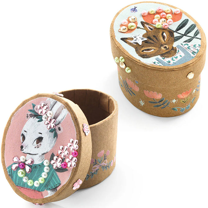 Djeco DIY Knutselset, Mini Opbergdoosjes Adorables', 5st - 6+ - afbeelding 3