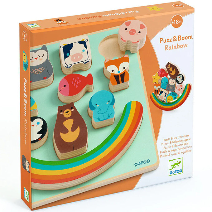 Djeco Puzz en Boom Puzzel en Balanceerspel Regenboog