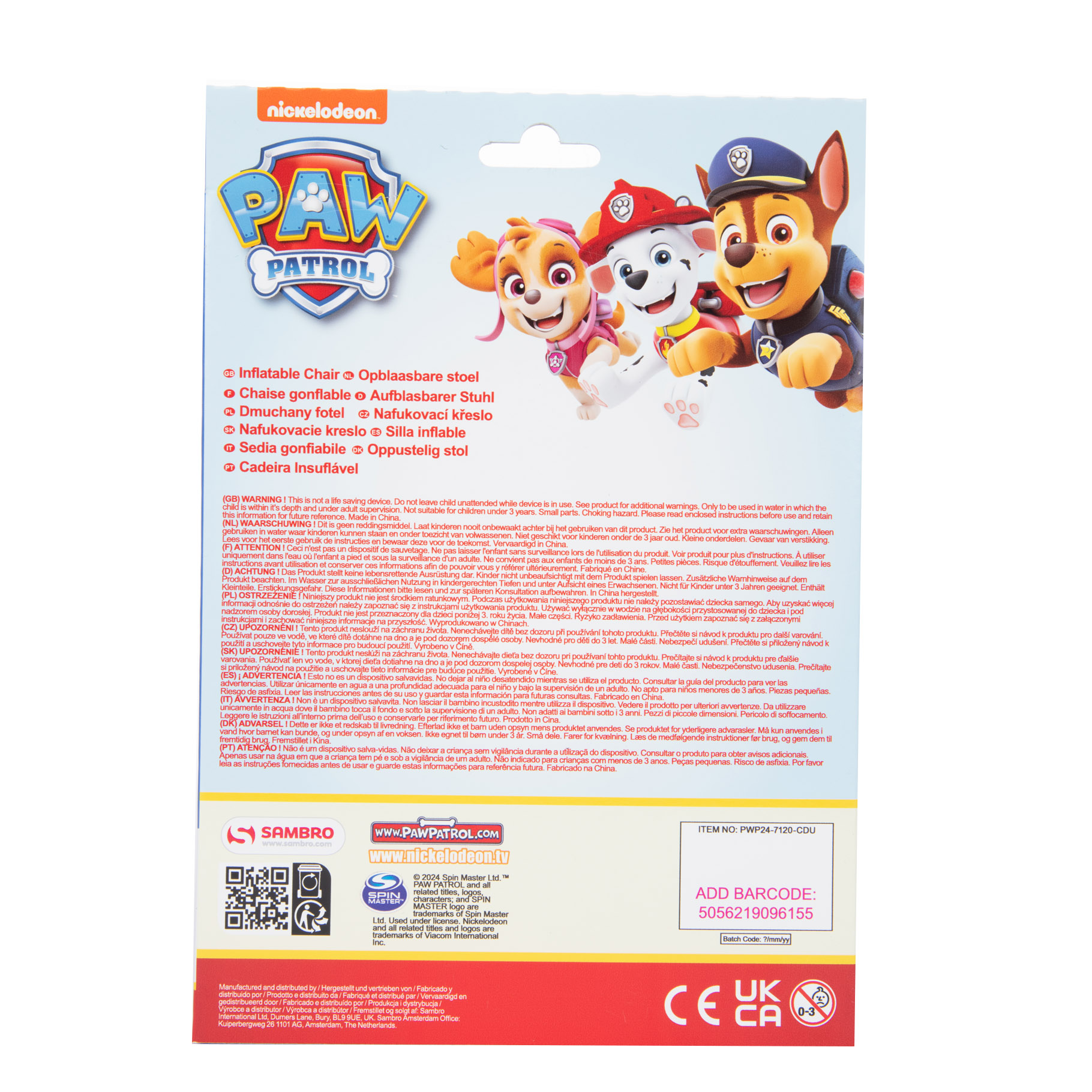 Stoel Opblaasbaar Paw Patrol - afbeelding 3