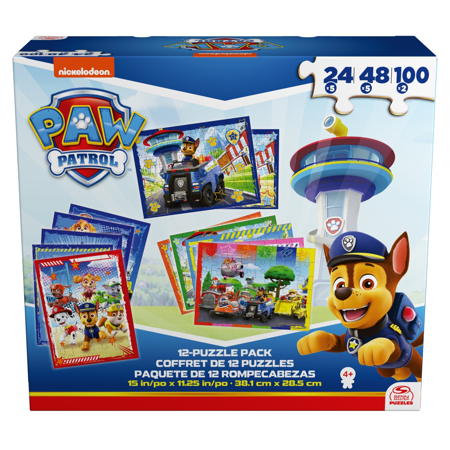 Puzzelpack Paw Patrol 12 Pack  5x24 Pieces, 5x48 Pieces, 2x100 Pieces - afbeelding 3