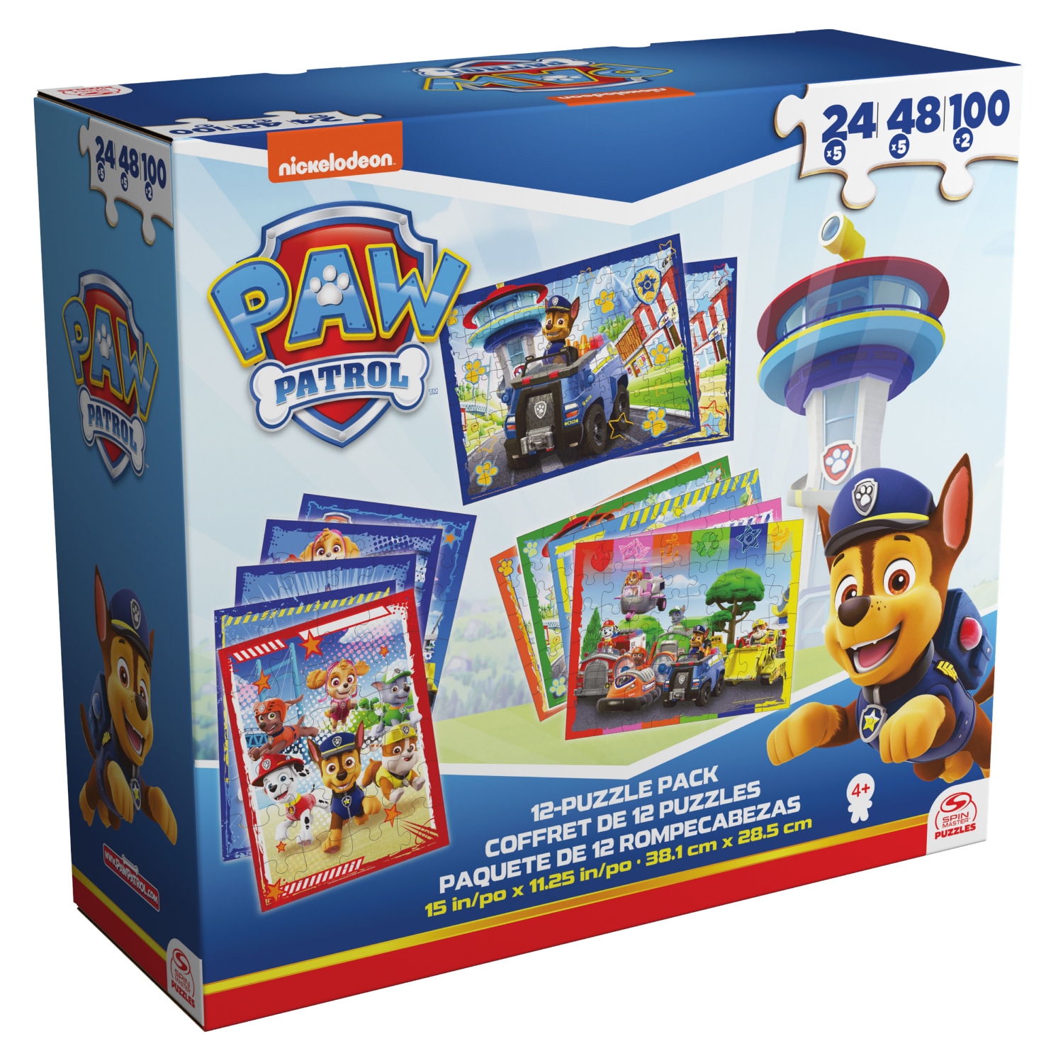 Puzzelpack Paw Patrol 12 Pack 5x24 Pieces, 5x48 Pieces, 2x100 Pieces